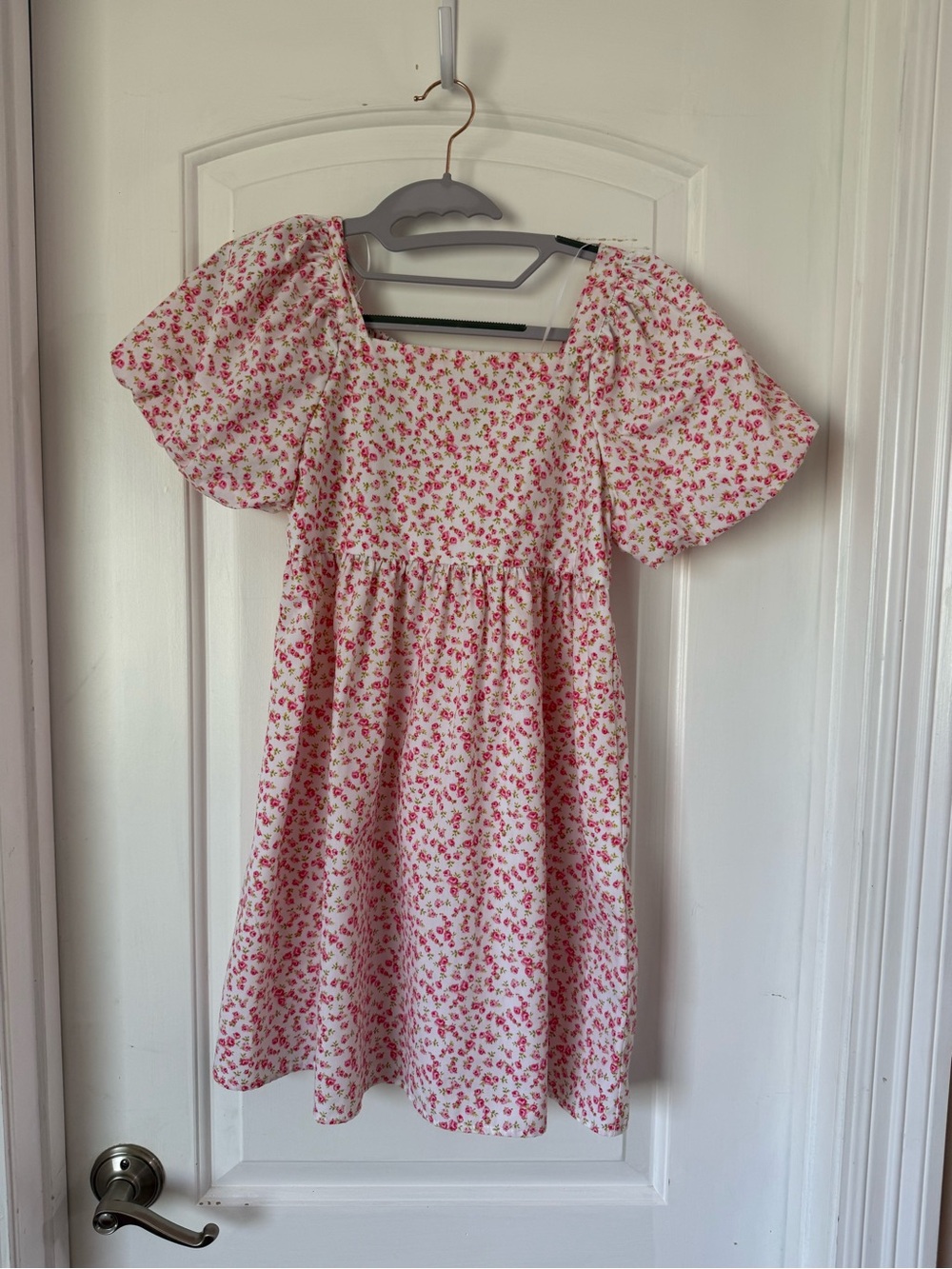 Copper Key Floral Puff-Sleeve Girls Dress, 12-14